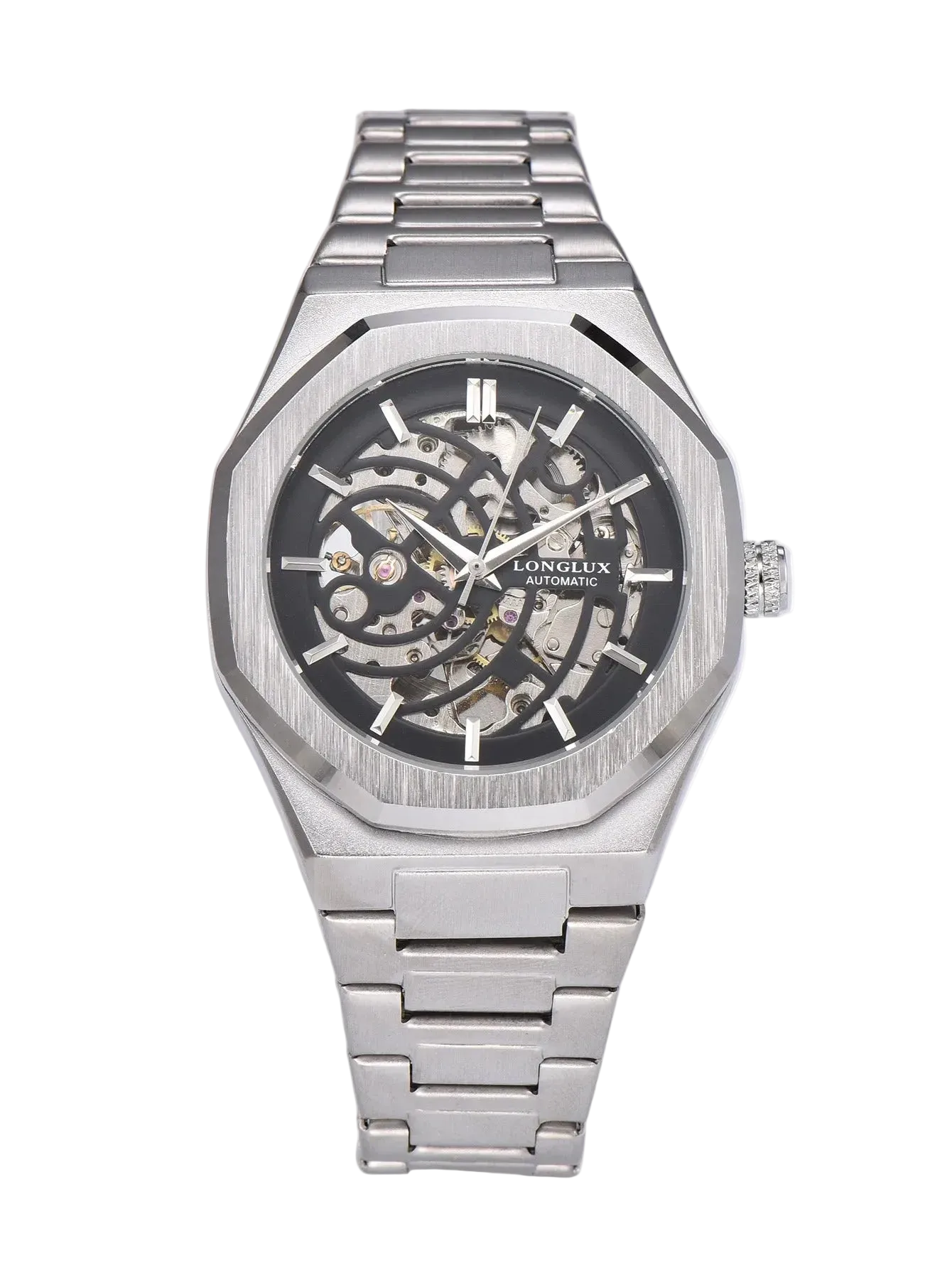 Automatic Watch Business Mechanical Watches Simple Skeleton Waterproof Stainless Steel Cost Effective Mens Watch Gift